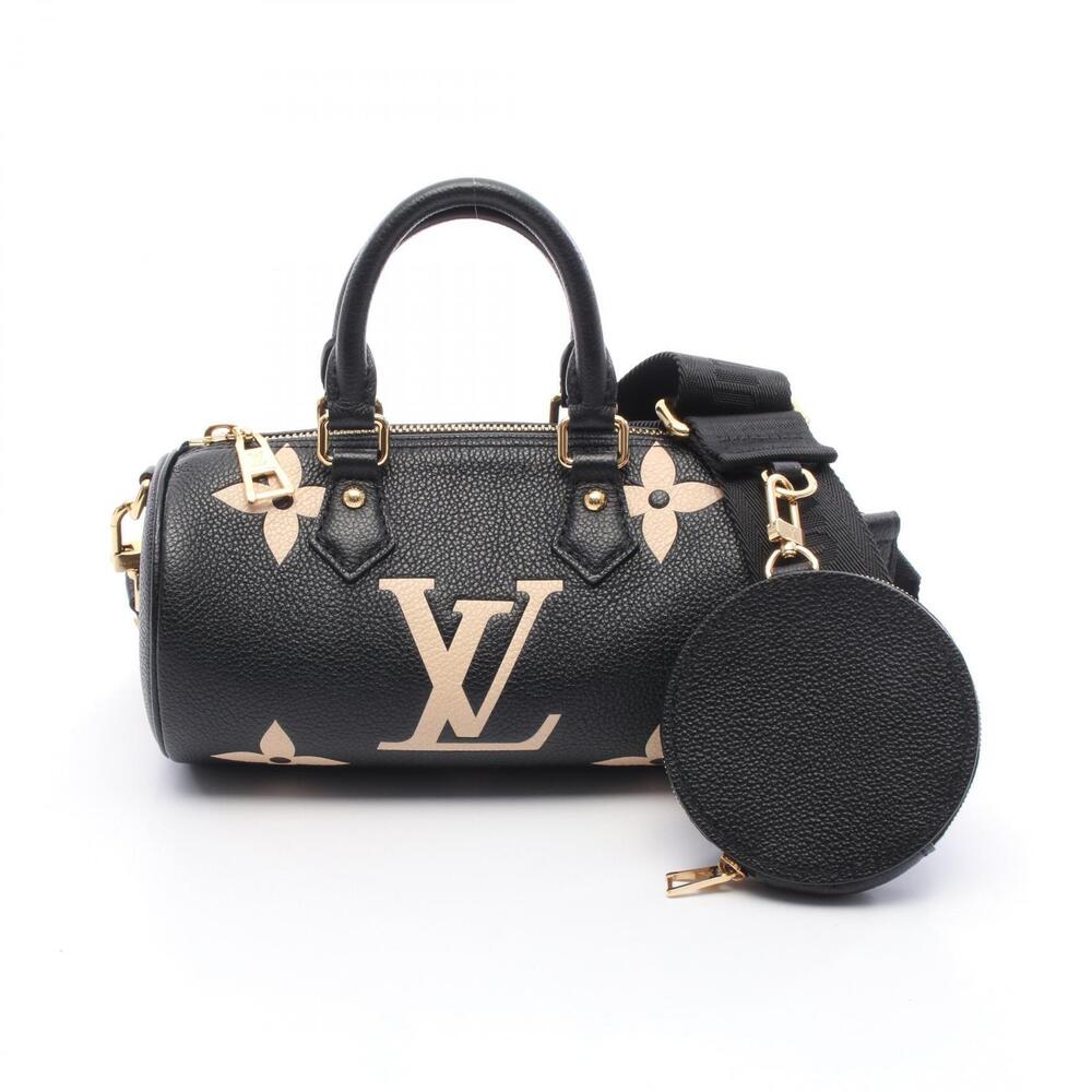 Louis Vuitton Papillon Handbag Leather Monogram Empreinte Black